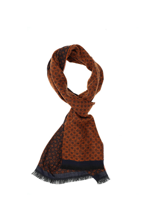 Orta Turuncu Desenli Atkı