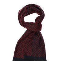 Koyu Bordo Çift Taraflı Desenli Atkı