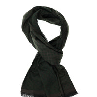 Koyu Yeşil Desenli Atkı