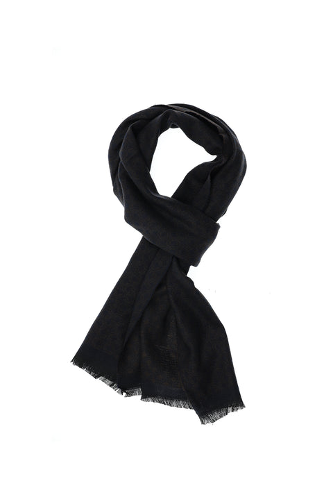 Koyu Kahve Çift Taraflı Desenli Atkı