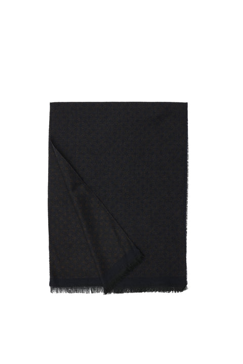 Koyu Kahve Çift Taraflı Desenli Atkı