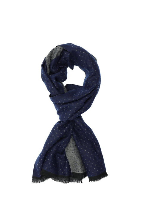 Orta Gri Çift Taraflı Desenli Atkı