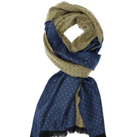 Açık Mavi Çift Taraflı Desenli Atkı