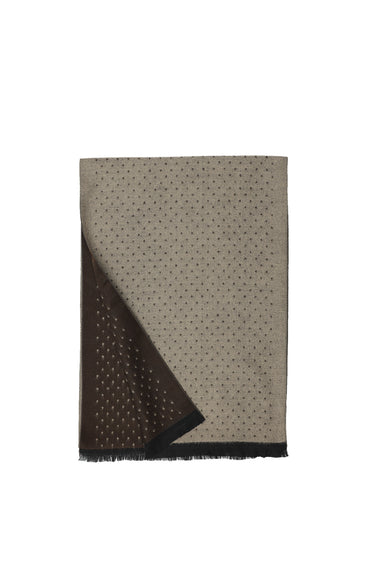 Koyu Kahve Çift Taraflı Desenli Atkı