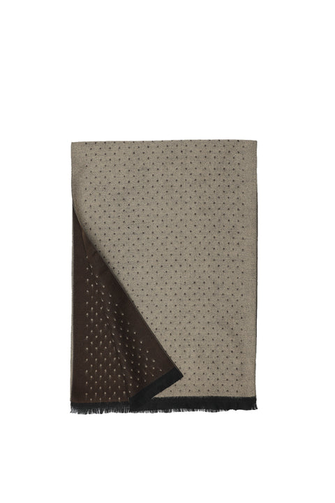 Koyu Kahve Çift Taraflı Desenli Atkı