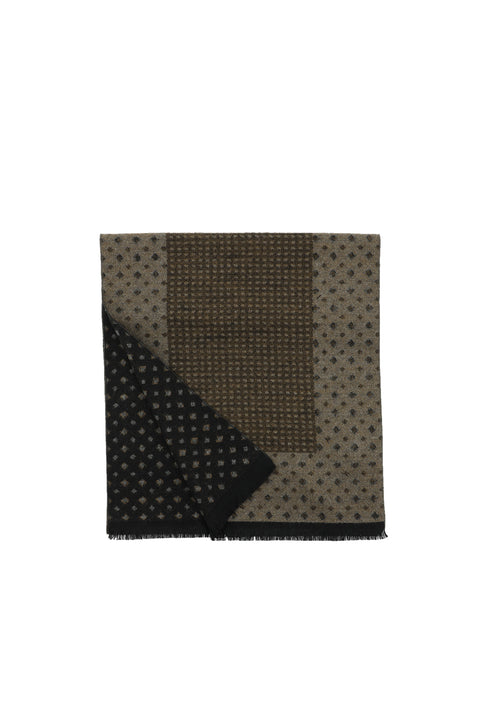 Siyah Çift Taraflı Desenli Atkı