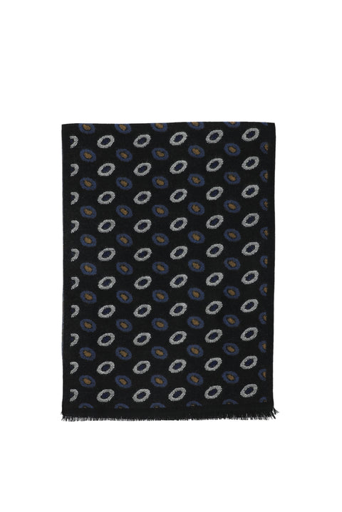 Koyu Lacivert Desenli Atkı