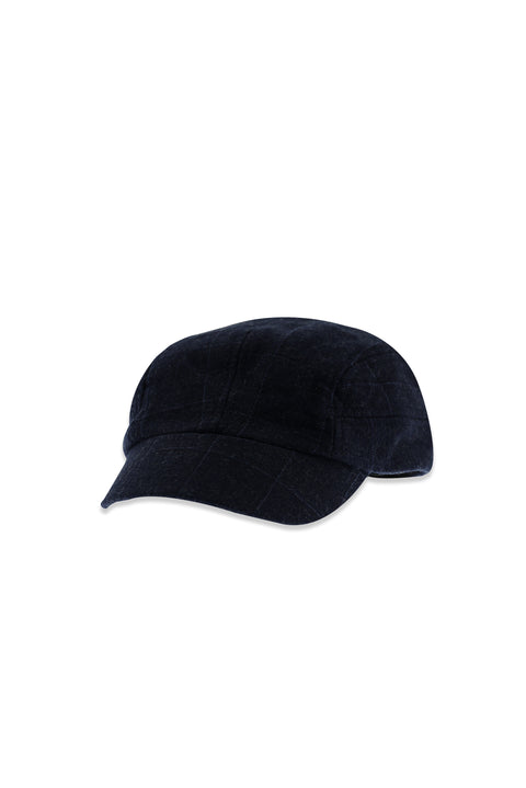 Koyu Antrasit Kareli Yünlü Kasket