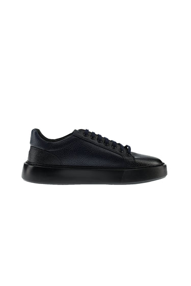 Koyu Lacivert Sneaker Deri Ayakkabı