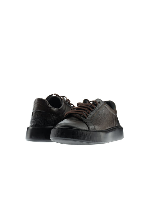 Koyu Kahve Sneaker Deri Ayakkabı