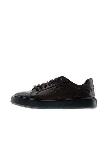 Koyu Kahve Sneaker Deri Ayakkabı