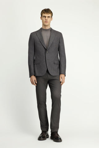  Orta Kahve Yünlü Klasik Desenli Ceket