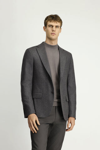  Orta Kahve Yünlü Klasik Desenli Ceket