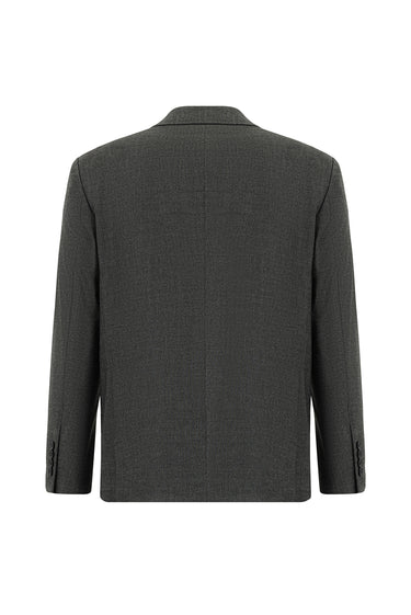  Orta Füme Relaxed Fit Rahat Kesim Klasik Desenli Ceket