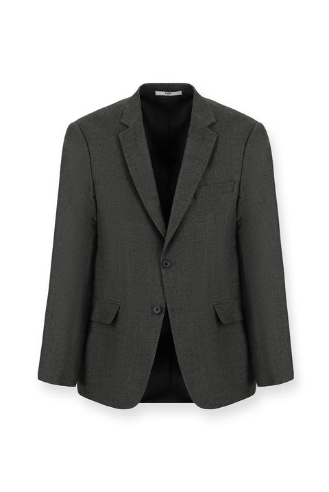 Orta Füme 4 Drop Relaxed Fit Rahat Kesim Klasik Desenli Ceket