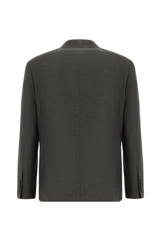  Koyu Kahve Relaxed Fit Rahat Kesim Klasik Desenli Ceket