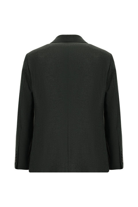 Koyu Haki 4 Drop Relaxed Fit Rahat Kesim Klasik Desenli Ceket