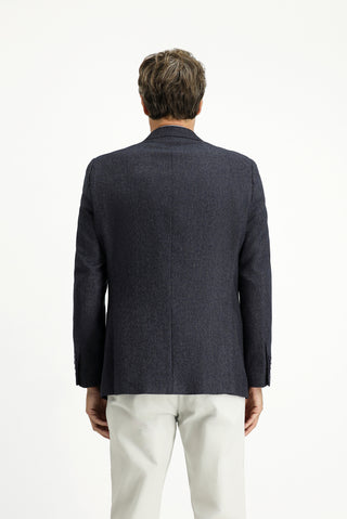  Koyu Lacivert Regular Fit Desenli Likralı Spor Ceket