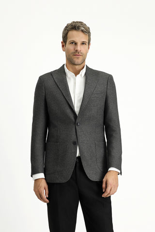  Orta Antrasit Regular Fit Desenli Likralı Spor Ceket