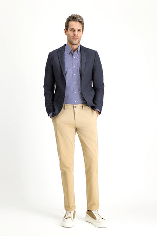  Koyu Lacivert Super Slim Fit Ekstra Dar Kesim Desenli Spor Ceket