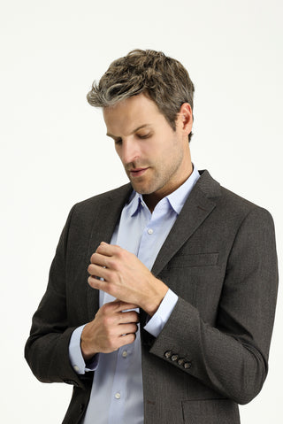  Acı Kahve Super Slim Fit Ekstra Dar Kesim Desenli Spor Ceket