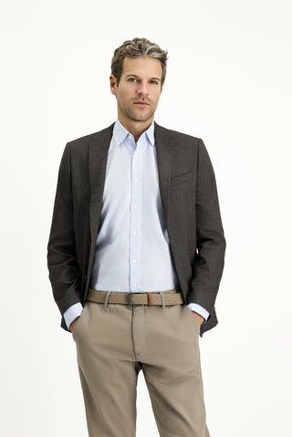  Acı Kahve Super Slim Fit Ekstra Dar Kesim Desenli Spor Ceket