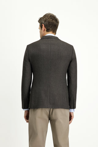  Acı Kahve Super Slim Fit Ekstra Dar Kesim Desenli Spor Ceket