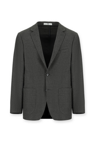 Orta Antrasit Super Slim Fit Ekstra Dar Kesim Desenli Spor Ceket