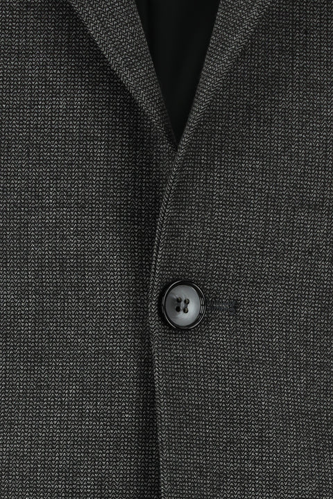 Koyu Antrasit 4 Drop Relaxed Fit Rahat Kesim Desenli Klasik Ceket