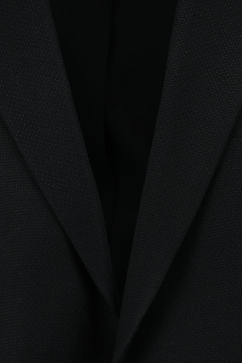 Siyah 4 Drop Relaxed Fit Rahat Kesim Desenli Klasik Ceket