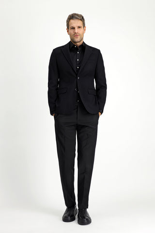  Siyah Slim Fit Dar Kesim Desenli Klasik Ceket