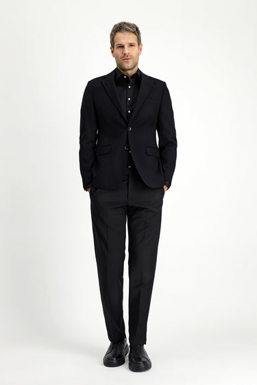  Siyah Slim Fit Dar Kesim Desenli Klasik Ceket