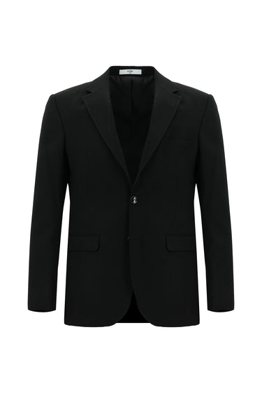 Siyah Slim Fit Dar Kesim Desenli Klasik Ceket