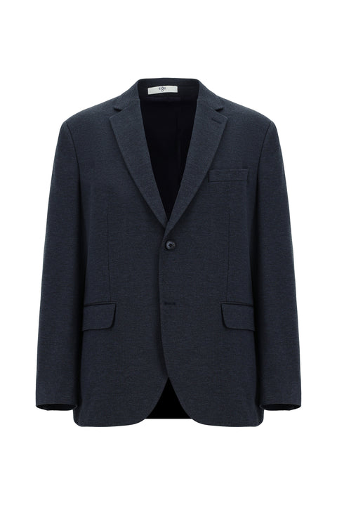 Koyu Lacivert 4 Drop Relaxed Fit Rahat Kesim Klasik Desenli Örme Ceket