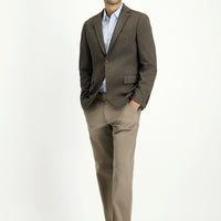 Açık Kahve  Regular Fit Klasik Desenli Örme Ceket