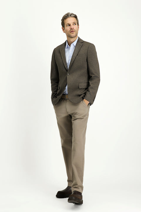 Açık Kahve  6 Drop Regular Fit Standart Kesim Klasik Desenli Örme Ceket