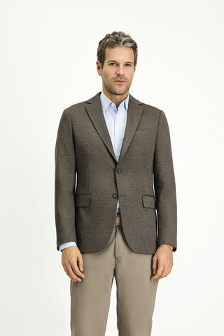  Açık Kahve  Regular Fit Klasik Desenli Örme Ceket