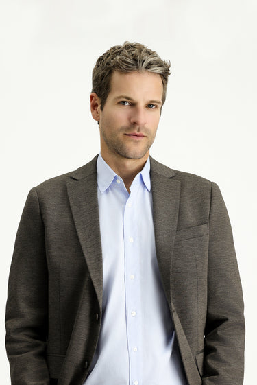 Açık Kahve  Regular Fit Klasik Desenli Örme Ceket