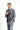  Koyu Antrasit Super Slim Fit Ekstra Dar Kesim Klasik Desenli Örme Ceket