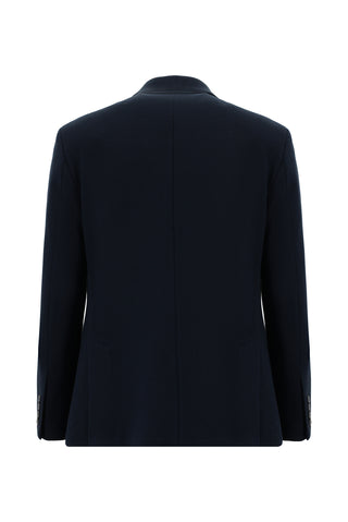  Koyu Lacivert Slim Fit Dar Kesim Desenli Pamuklu Ceket