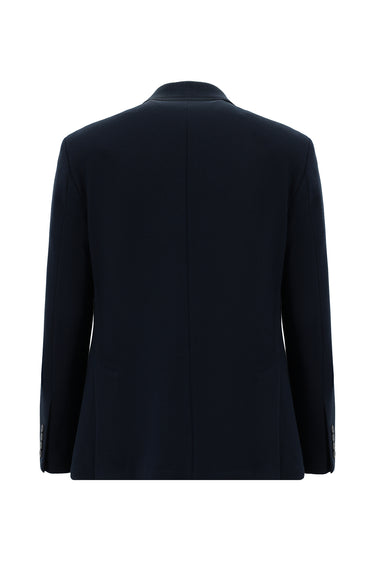  Koyu Lacivert Slim Fit Dar Kesim Desenli Pamuklu Ceket