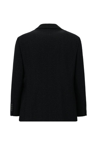  Koyu Lacivert Relaxed Fit Rahat Kesim Yünlü Klasik Desenli İtalyan Ceket