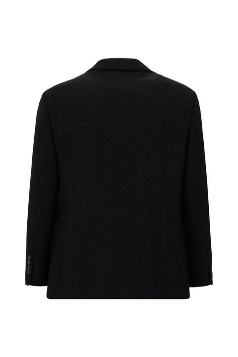 Koyu Lacivert 4 Drop Relaxed Fit Rahat Kesim Yünlü Klasik Desenli İtalyan Ceket