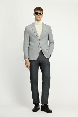  Orta Gri Melanj Regular Fit Mikro Desen Klasik Ceket