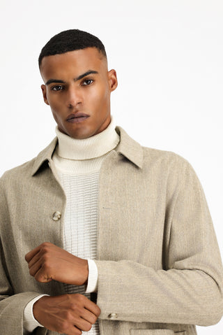  Orta Vizon Regular Fit Yünlü Çizgili Spor Ceket