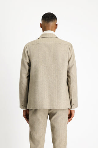  Orta Vizon Regular Fit Yünlü Çizgili Spor Ceket