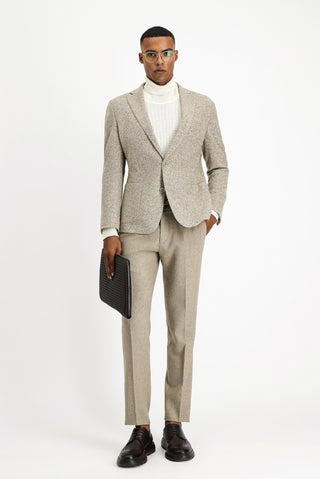  Orta Vizon Slim Fit Dar Kesim Yünlü Çizgili Spor İtalyan Ceket