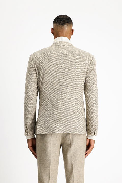 Orta Vizon 7 Drop Slim Fit Dar Kesim Yünlü Çizgili Spor İtalyan Ceket