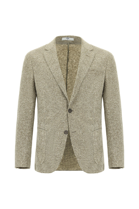Orta Vizon 7 Drop Slim Fit Dar Kesim Yünlü Çizgili Spor İtalyan Ceket