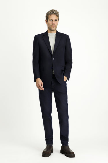 Siyah Lacivert Regular Fit Klasik Çizgili Örme Ceket